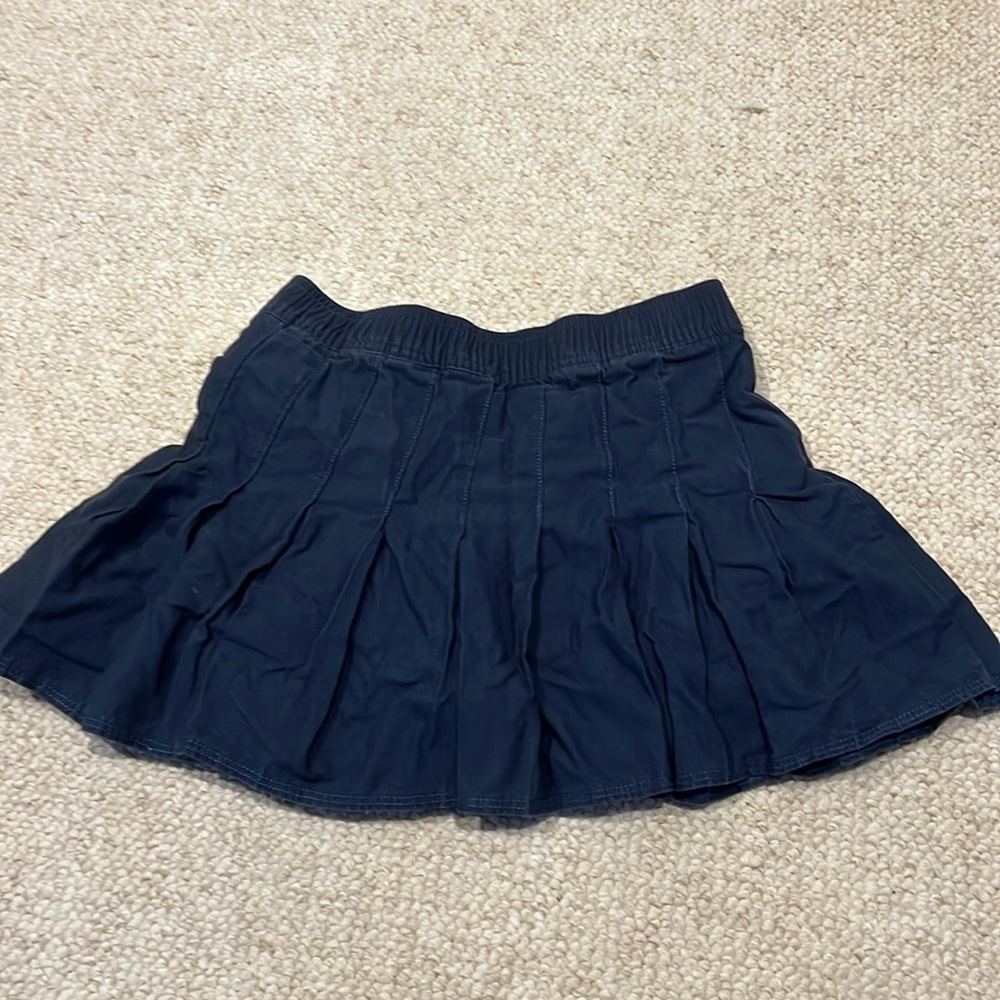 abercrombie kids navy pleated cotton skirt